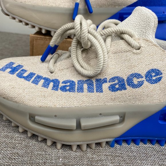 Adidas Pharrell William Human Race NMD S1 MAHBS Men 6.5 HP2641 Oatmeal Blue NWOT - Picture 3 of 12